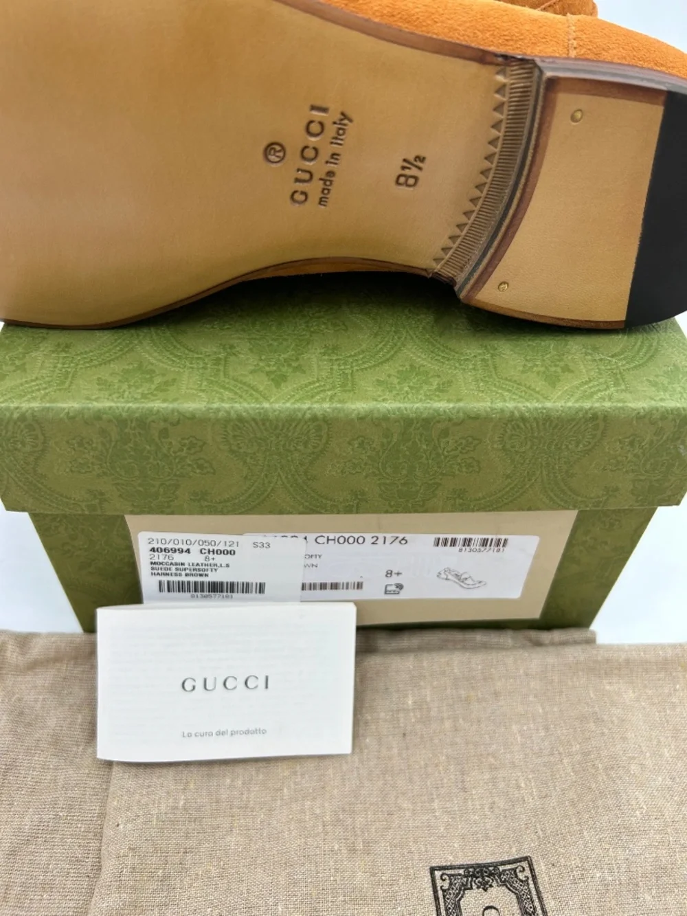 Men’s Gucci Jordaan Suede Horsebit Loafers. Size 8.5 (fits 9.5 US) Made in Italy